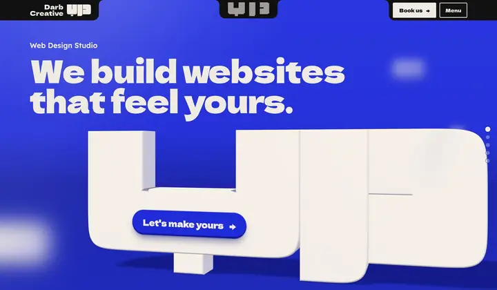 The Darb Creative home page: We build websites that feel yours, over the bone mark on Klein blue