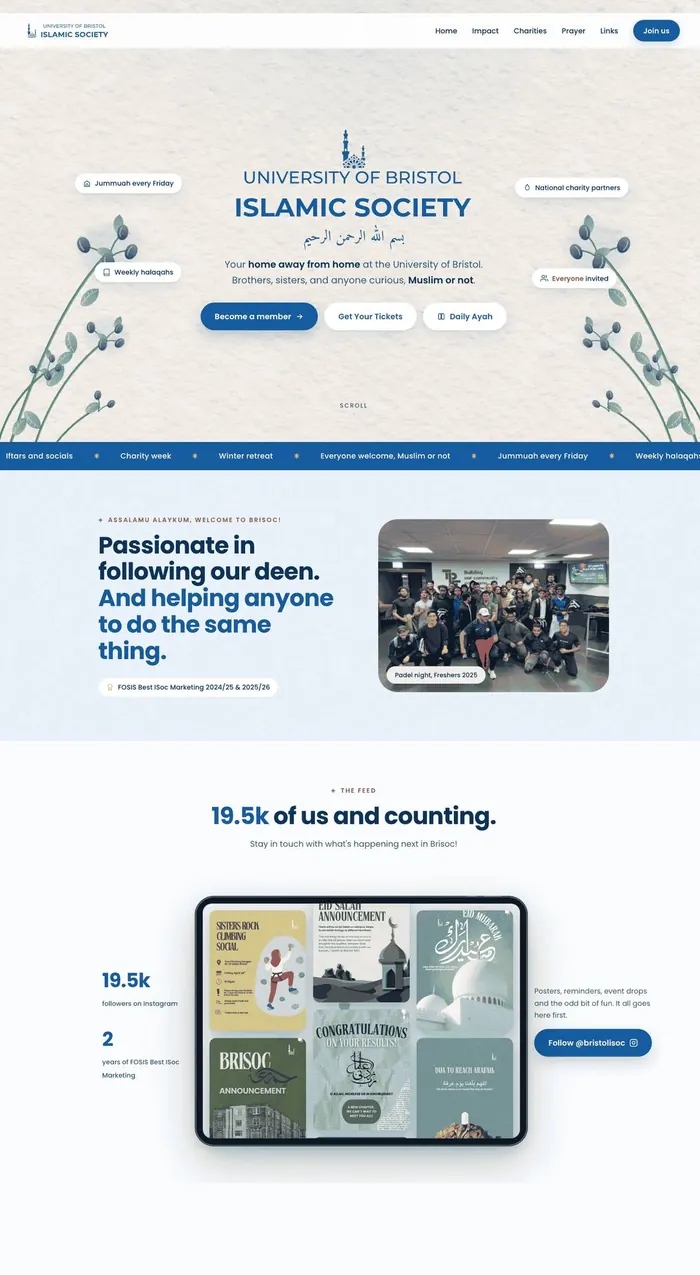 The Bristol ISoc website: its home page, a welcome and its community.